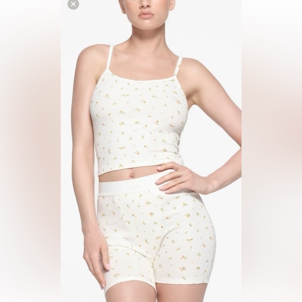 Skims Cotton Ribbed Scoop Tank and matching Cotton Rib Boxer.